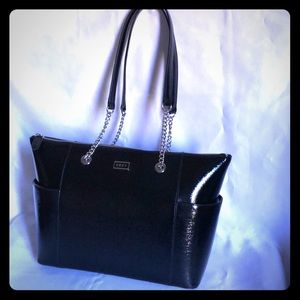 DKNY shiny black handbag, new but without tags